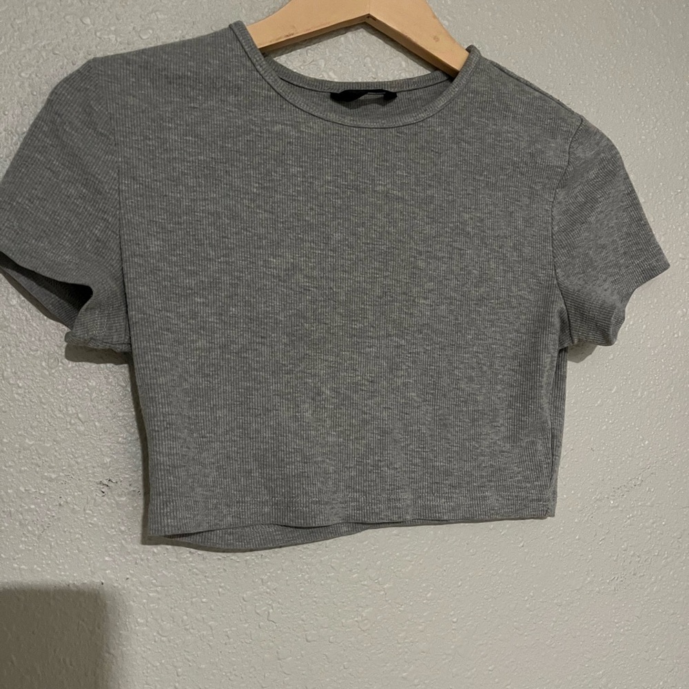 Basic Gray Women's Crop Top